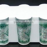 GH202 6pcs Glass Drinking Set with bronzing deco