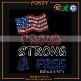 American Flag in Fleur de Lis Hotfix Rhinestone Transfers thumbnail-6