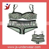 Top quality cotton printed lingerie bra set