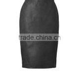 Fasshion Vintage Long Skirts With Back Slit Ladies Leather Skirt thumbnail-2