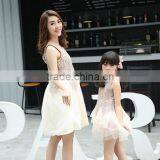 2017 Mum and Daughter Matching Dress Lace Flower Girl Dress thumbnail-1
