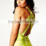 Light Green Criss Cross Bandage Dress 2014 New Style HL Spaghetti Strap Evening Party Pencil Dress thumbnail-3
