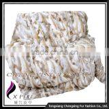 CX-D-11H Top Quality Home/Hotel Carpet Patchwork Rabbit Fur Fur Throw Blanket thumbnail-5