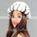 CX-C-197C Latest Winter Fashion Wholesale Real Mink Girls Fur Bucket Hat thumbnail-5