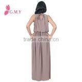 Women's Slimming Key Hole Sleeveless Long Maxi Evening Dress Night Party Cocktail Dress thumbnail-6