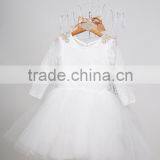 2017 New Fashion Beautiful Elegant Girls Long Sleeve White Lace Dress thumbnail-1