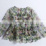 2015 HOYUGO Summer Organza Printed Sexy Blouses thumbnail-4