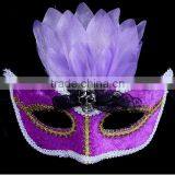 Indian Mask Long Chicken Tail Feather Ball Mask Blue Flower Mask for Sale 2016 thumbnail-4