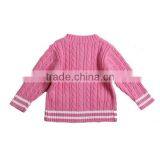 Two Pockets Girls Cable Knit Pattern Open Chest Cardigan Sweater thumbnail-2