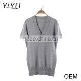 Wholesale Custom Winter Women Comfortable Solid Color v Neck Cashmere Pullover thumbnail-5