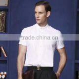 Mens Tailor Dress Shirts Banded Collar Shirts Poly Cotton Shirt for Men