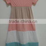 Summer Cotton Mother and Daughter Maxi Crewneck Dress Mommy and Me Women Girls Dresses thumbnail-3