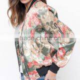 Wholesale Women Floral Bomber Jacket thumbnail-2