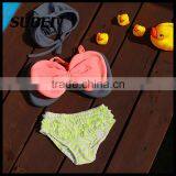 Korean Children Three-piece Swimsuit Girls Swimsuit With Swimming Cap Bow Split Bikini Swimsuit thumbnail-3