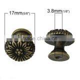 Custom Antique Bronze Flower Pattern Carved Mushroom Shape Jewelry Box/Case Drawer Pull Knob Handles thumbnail-3