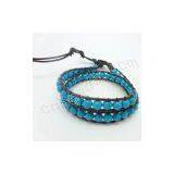 2 circles handmade turquoise chan luu bracelet wholesale from China beads factory