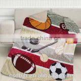 FeiYue New Design Basketball Super Soft Microfiber Sherpa Blanket For Children
