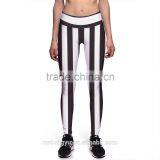 Black White Stripe Jogging Yoga Legging Capris/morning xg Plus Size Fitness Training Athletic Legging/tight Sports Pants