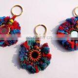 Vintage Mirror Banjara Keychain Handmade Multicolor Craft Keyring wholesaler