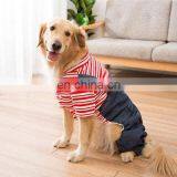 Striped Suspenders Big Dog Thick Large Dog Husky Samoyed Wear Denim Big Dog Clothes thumbnail-1