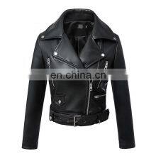 Spring Fashion Women Smooth Motorcycle Faux Leather Jackets Ladies Long Sleeve Autumn Winter Office Streetwear Jacket thumbnail-1