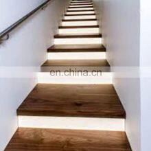LED Home Used Straight Floating Staircase With Safety Solid Wood Stairs Steps thumbnail-3