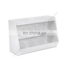 Большой складской контейнер из ПВХ с 10 фиксированными ячейками, стеллаж для выставки товаров в продуктовом магазине