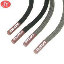 Custom Printing Logo Metal Shoelace Aglet Round Cotton Rope With Flat Metal Shoe Lace Cord Ends thumbnail-4