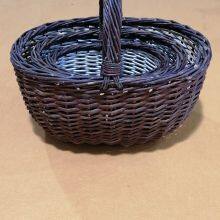Customized Willow Storage Basket Round Shape Storage With Handle for Flower thumbnail-2