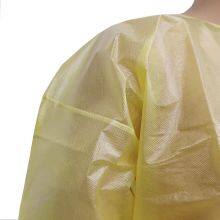 Free Sample Protection Disposable Nonwoven PP PE Yellow Isolation Gown thumbnail-3
