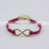 Fashion Custom Men Braided Bracelet Single Wrap Gold 8 Infinity Leather Bracelet Men thumbnail-1