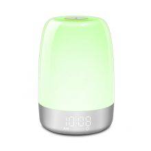 RGB Sunrise Alarm Clock Wake Up Light With Sunrise Colorful Bedside Lamp Sunset Night Light FM Radio Clock Natural Lights thumbnail-3