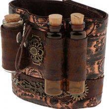 Vintage Wrist Bracelet With Vial Steampunk Upper Arm Band Cuff Jewellery