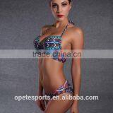 (OEM ODM FACTORY)Sexy Push up Straps Women Bikini Swimwear Bathing Suit Bikini With Decorated Bra thumbnail-5