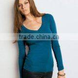 Deep Neck Ladies Sexy Tshirts thumbnail-3