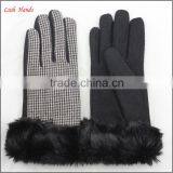 Ladies Fur Cuff Fashion Woolen Gloves With Wholesale Price thumbnail-2