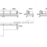 2015 Modern Design Top Grain Leather Sectional Sofa Furniture MS1210 thumbnail-3