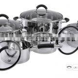 Silicon Handle 18/8 Stainless Steel Straight Shape Pan With Induction Bottom