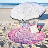 Pink Ombre Roundie Mandala Beach Throw Hippie Tapestry Round Yoga Mat Beach Throw Table Cover