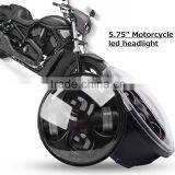 5.75 Inch LED Headlight 5-3/4" 40W Headlamp DRL With Angel Eyes Daymaker Projector Auxiliary Lighting Kit for Harley Motorcycle thumbnail-6