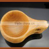 High-end Handmade Rubber Wooden Coffee Cup With Double Holes ,Wood Tea Mug With Handgrip thumbnail-3
