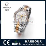 Elegent Multifunction Gold All Stainless Steel STONE Wrist Watch for Women and Men thumbnail-2