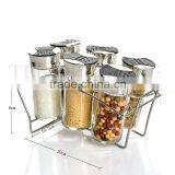 Salt & Pepper Shaker Glass Spice Jar Set With Metal Lids thumbnail-2
