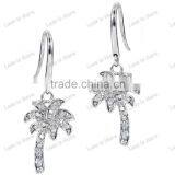 Silver Dangle Palm Tree Earrings thumbnail-1