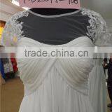 New Arrival See-through Scoop Neckline Chiffon Wedding Dress KB2015-106 Sexy High Neck Backless White Taffeta Lace Beaded Dress thumbnail-4