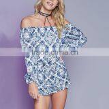 Pretty Woman New Fashion Paisley Print Long Sleeve off Shoulder Jumpsuits thumbnail-4