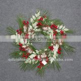 Artificial Berry and Pine Garland,artificial winter wreath,eaded wreaths and garlands