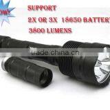 TrustFire TR-3T6 3800LM 3xCREE XM-L T6 Best LED Flashlight Torch 5-Mode 3 x 18650 thumbnail-3