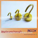 Yellow Magnetic Hooks,Strong Neodymium Rubber Coated Pot Magnet thumbnail-1