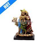7.5Inch Resin Painted Decorative Hand Carved Krishna Radha thumbnail-1